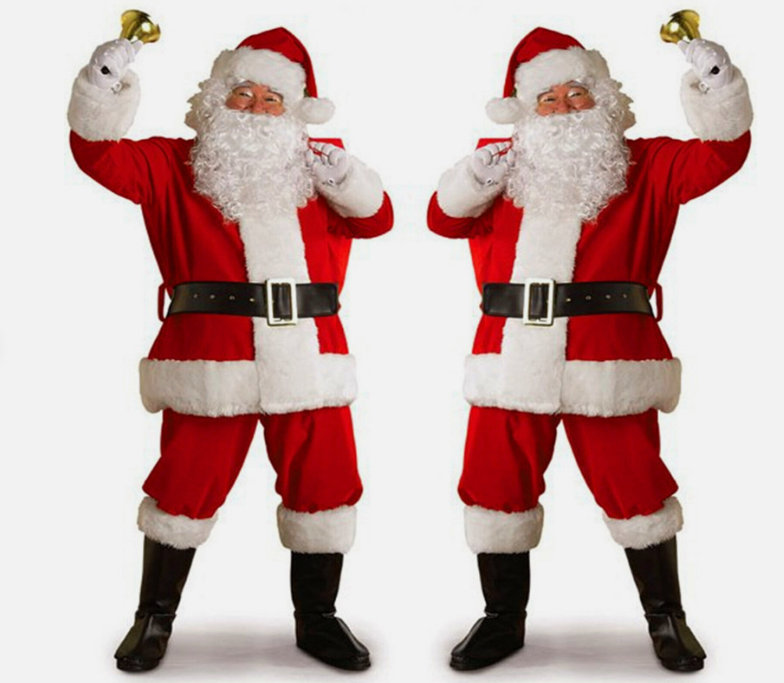 NEW Santa Claus Costume Suit Adult Father Christmas Fancy Dress Mens Xmas Outfit